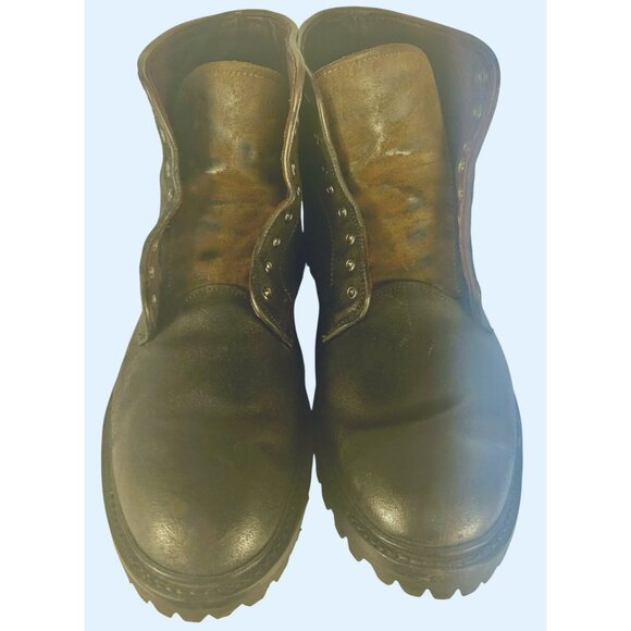 Allen Edmonds Higgins Mill Mens 10.5 Husk Suede Vibram Lug Black Brown *READ - Picture 2 of 11